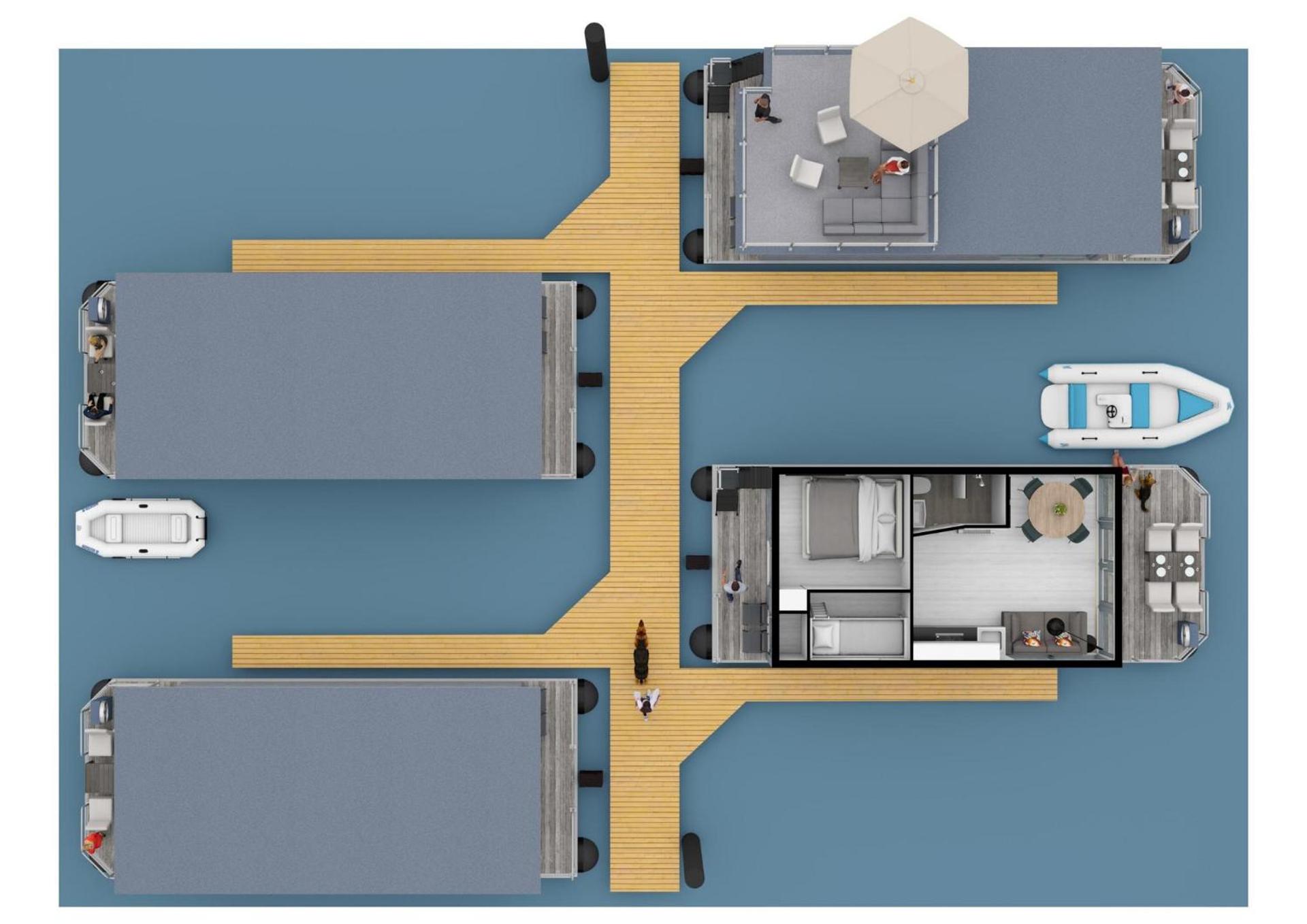 Houseboats Mookerplas met dakterras