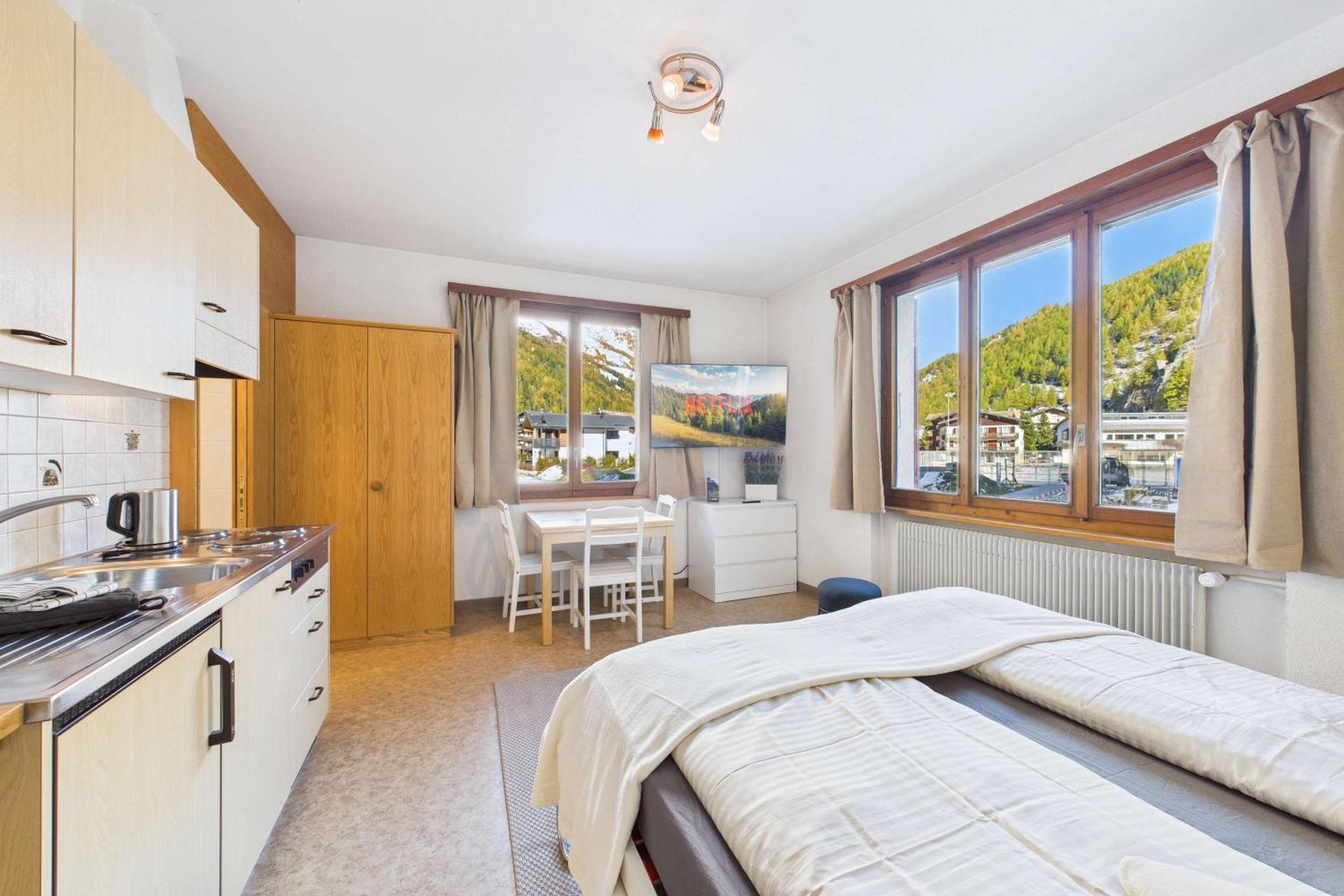 Studio in Saas-Grund quiet and centrally located