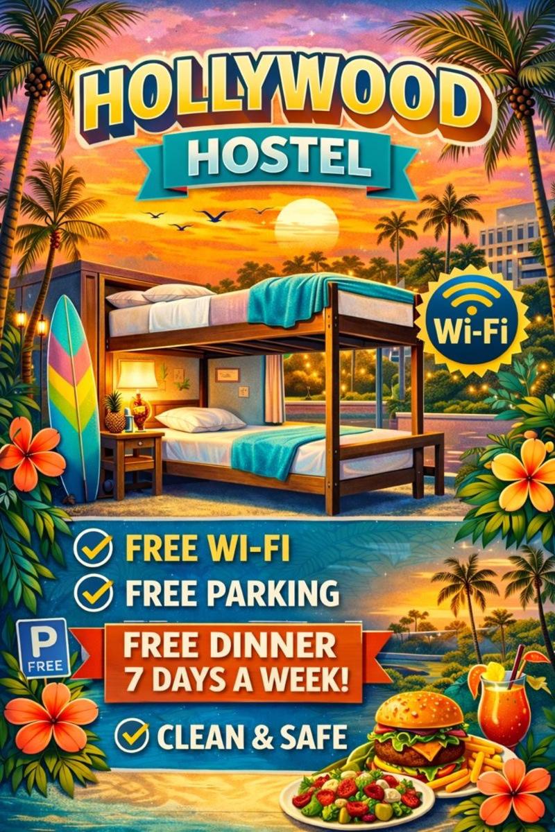 The Hollywood Hostel -Women Rooms - Men Rooms - No Mix Early and Late Check Available Long Term OK