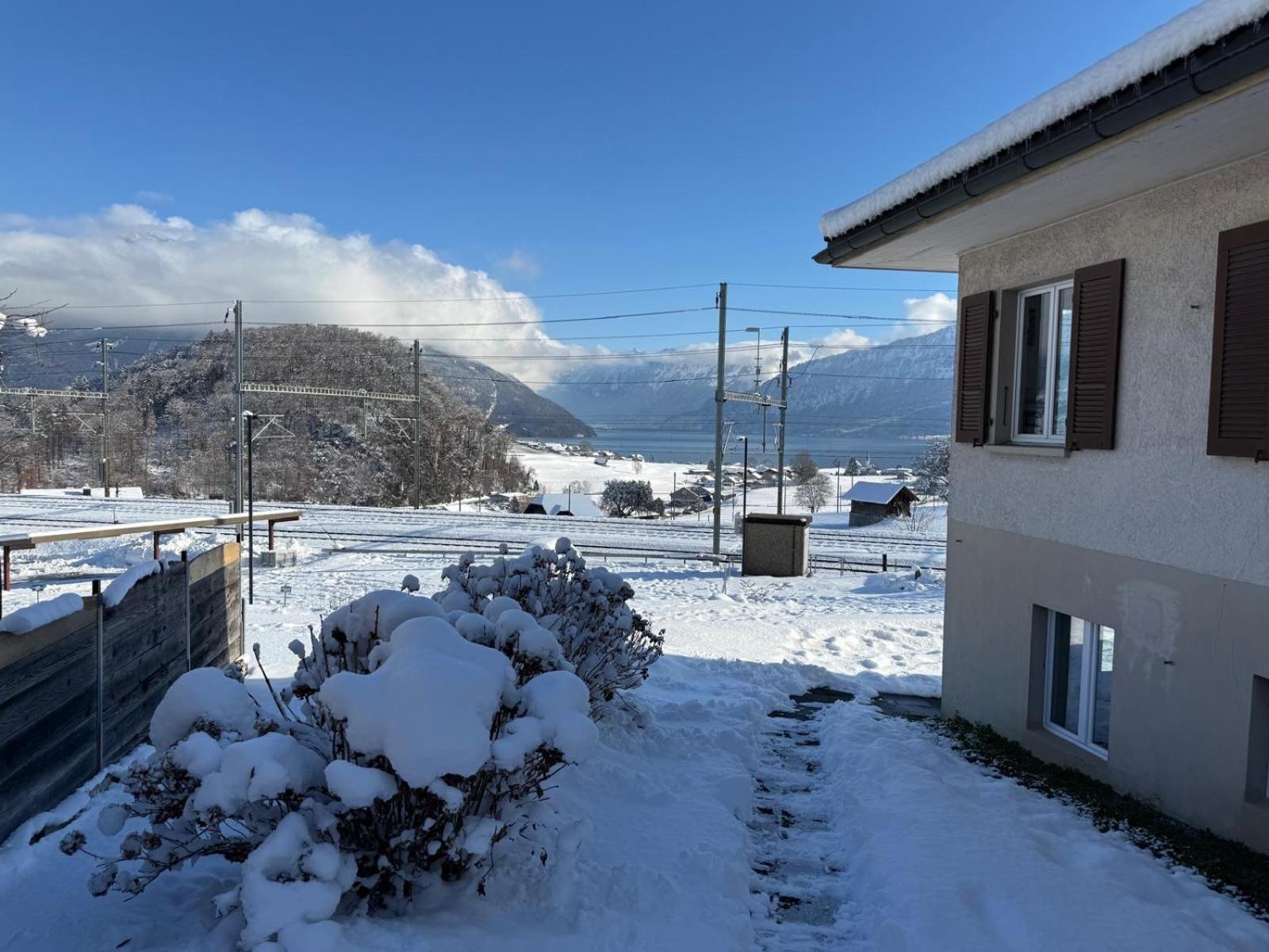Studio with lake and mountain view
