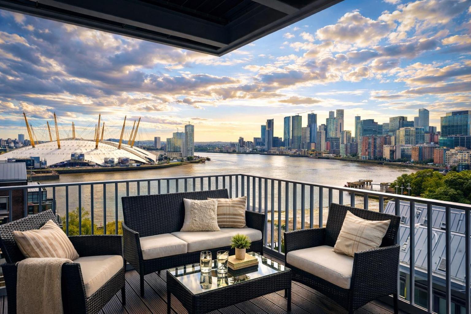 Beautiful view to Canary Wharf , O2 arena , near by London Excel 3-beds