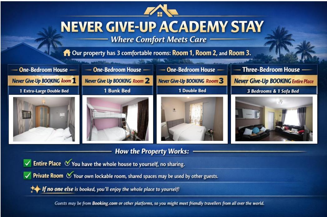 Never Give-Up Academy Stay - Where Comfort Meets Care