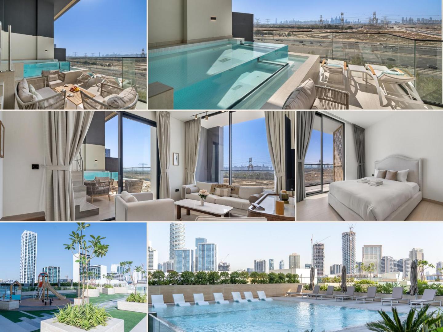 Bilde 2: 2 Bed with PRIVATE POOL on Balcony by STAY IN HOMES - Marina 14min - Self checkin - Gym - Parking