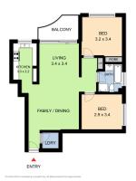 Appartement met 2 slaapkamers