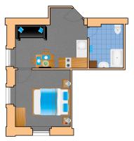 Apartment mit 1 Schlafzimmer