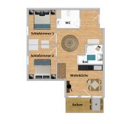 Appartement met Balkon