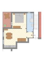 Appartement met 1 Slaapkamer en een Balkon