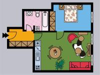 Apartment mit 1 Schlafzimmer