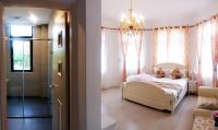 Zimmer mit Queensize-Bett und Gartenblick