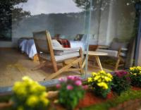 Camera Doppia con Letti Singoli con Vista Giardino