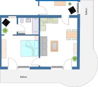 Apartment mit 1 Schlafzimmer