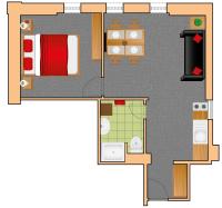 Apartment mit 1 Schlafzimmer