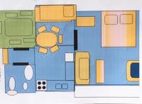 One room Apartment (4p) own Terrace, Bathroom & Kitchen 