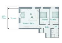 Two-Bedroom Apartment with Lake View