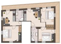 Apartment mit 1 Schlafzimmer und Balkon