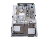 Apartamento de 2 dormitorios
