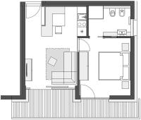 Apartment mit 1 Schlafzimmer