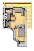 Appartamento con 1 Camera da Letto (4 Adulti)