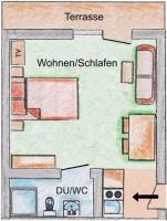 Studio mit Terrasse