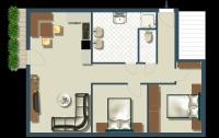 Apartamento de 2 dormitorios con balcón
