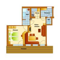 Appartement met 1 Slaapkamer (2 Volwassenen)