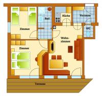 Appartement met 2 Slaapkamers (4 Volwassenen)