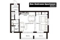 Apartment mit Balkon