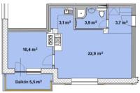 One-Bedroom Apartment with Balcony and Mountain View