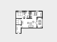 Strandvillen Binz - Ferienwohnung mit 1 Schlafzimmer und Balkon AH-723 - B&B Ostseebad Binz