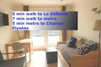7 min Walk Metro Line 1-La Defense Charras - B&B
