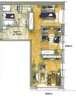 Deluxe Two-Bedroom Apartment with Balcony