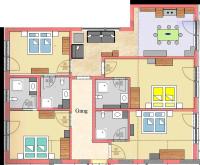 Apartamento de 4 dormitorios con balcón 