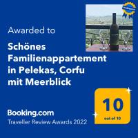 Schönes Familienappartement in Pelekas, Corfu mit Meerblick - B&B