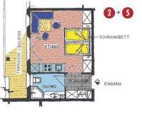 Studio-Appartement (2 Volwassenen) met Terras en Balkon