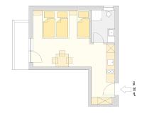 Apartment mit Balkon