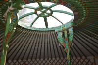 Green Yurt with Hot Tub - Sleeps 3 Parking & WiFi - Bed and Breakfast Turriff
