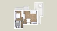 Apartment mit 1 Schlafzimmer, Balkon und Meerblick