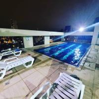 Flat Completo Novo a 350m da praia com piscina - Bed and Breakfast São Vicente