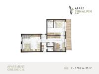 Comfort Two-Bedroom Apartment with Balcony (6 Adults)