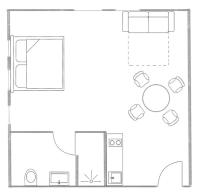 Studio with Garden View