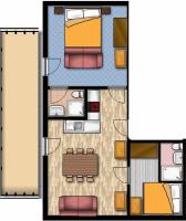 Appartement met 2 Slaapkamers en Balkon