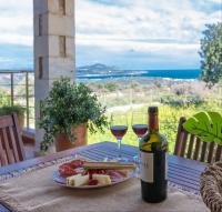 Stone villa Halepa panoramic view, private pool,big garden & quiet - B&B Neo Chorio