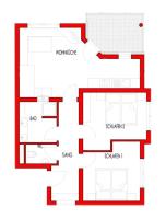 Apartamento de 2 dormitorios con ducha 