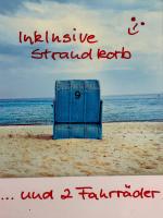 Strandblick mit Strandkorb & Fahrrädern - B&B Glücksburg