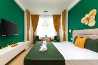 Zimmer mit Queensize-Bett und Gartenblick