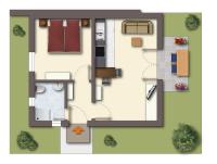 Apartment mit 1 Schlafzimmer und Balkon