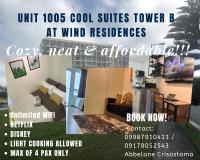 Unit 1005 Tower B Cool Suites at Wind Residences - B&B Tagaytay