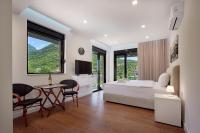 Estudio con cama extragrande y sofá cama