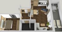 Apartment mit 1 Schlafzimmer und Terrasse