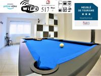 Le Salsero T4 de 93m2 en centre avec billard clim Prime vidéo Wifi fibre - B&B Nîmes
